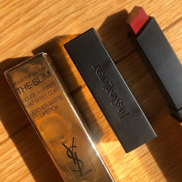 YSL Lipstick #27 - Slim Matte Rouge Pur Couture Shade Conflicting Crimson - Picture 3 of 7